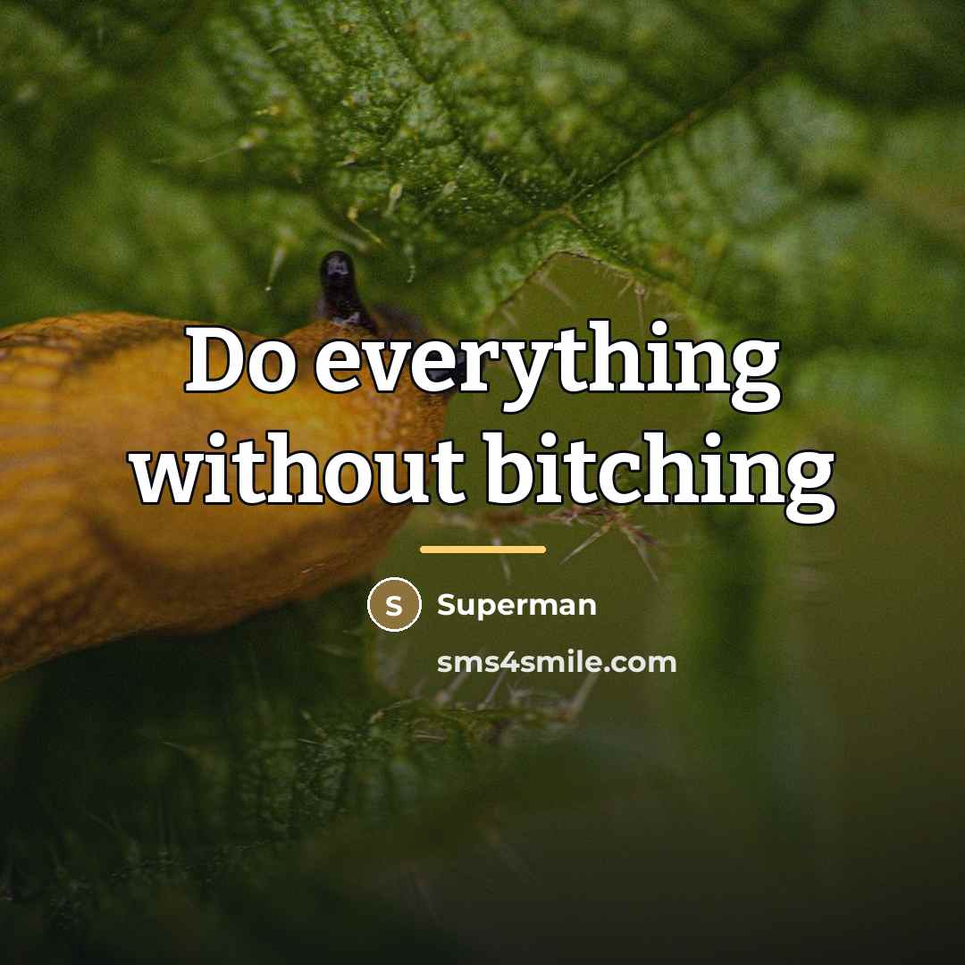 “Do everything without bitching…” quote by Superman