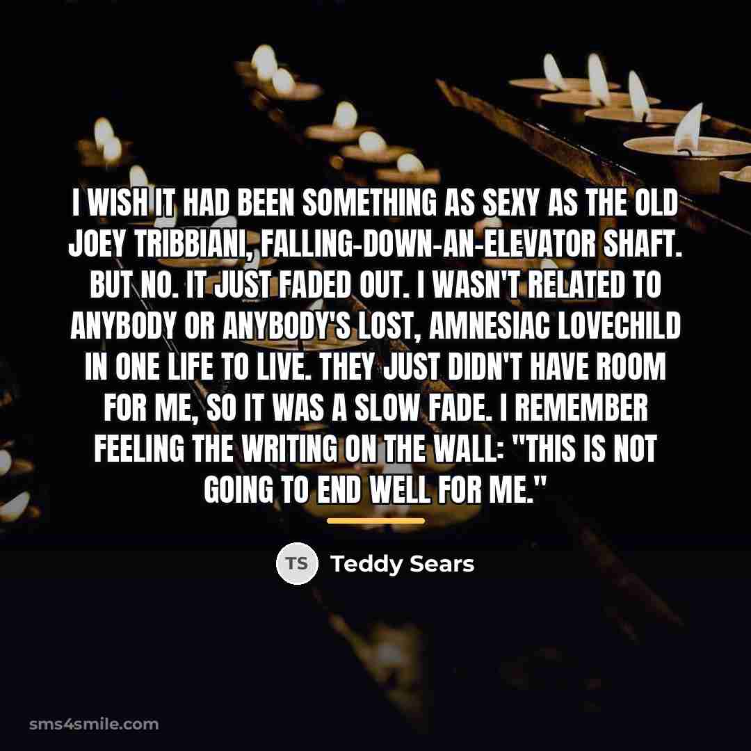“I wish it had been something as sexy as the…” quote by Teddy Sears
