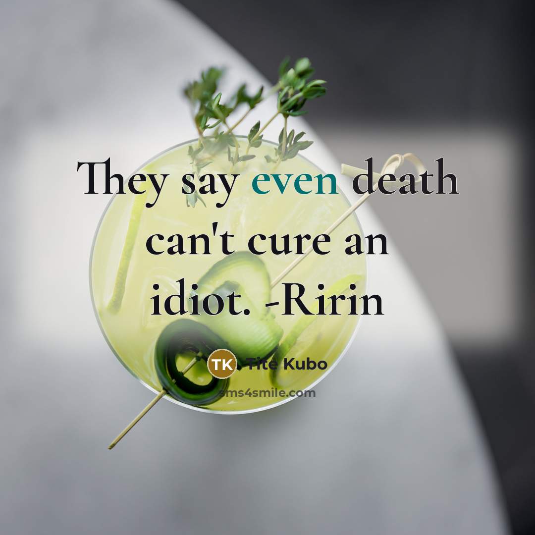 “They say even death can't cure an idiot. -Ririn…” quote by Tite Kubo
