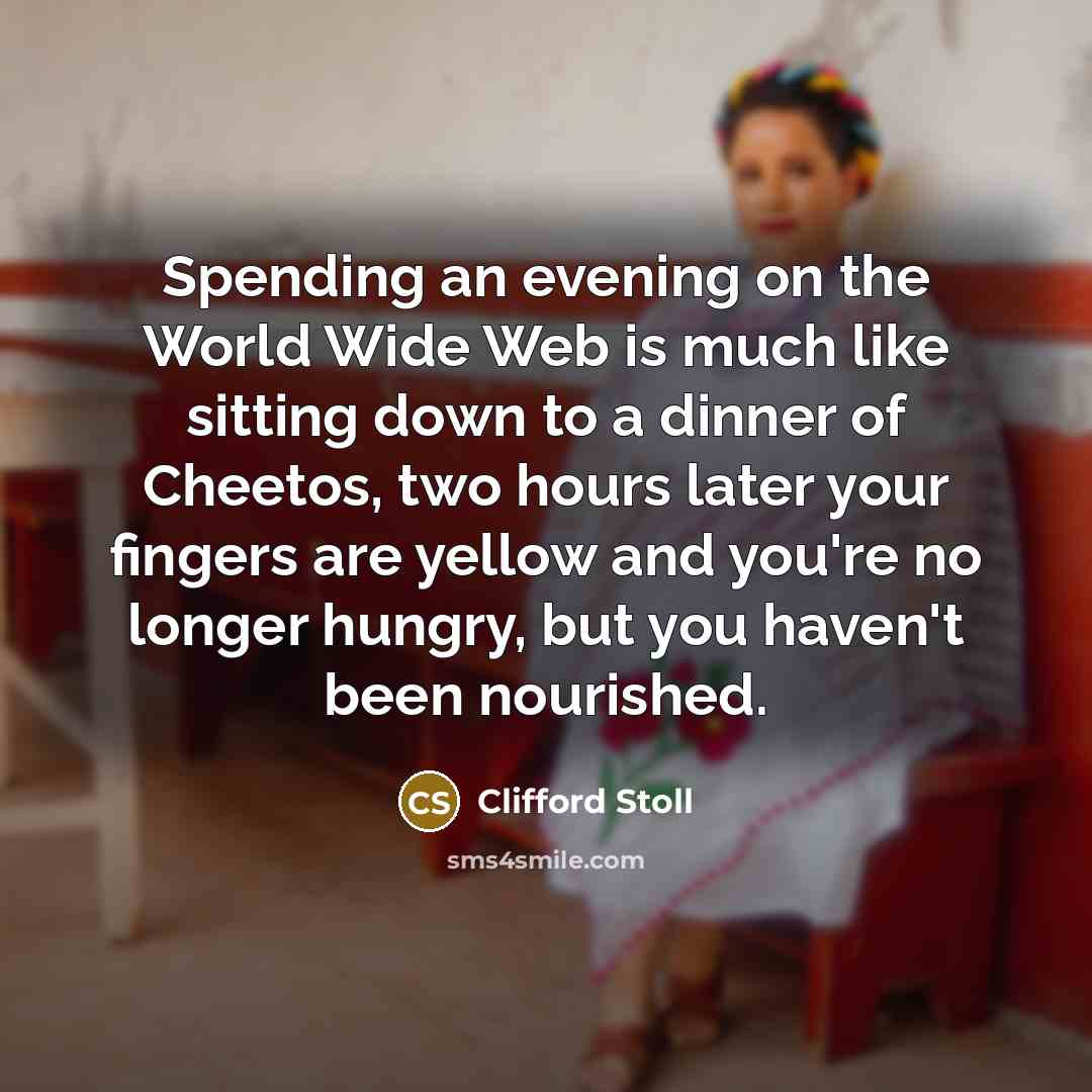 “Spending an evening on the World Wide Web is much…” quote by Clifford Stoll