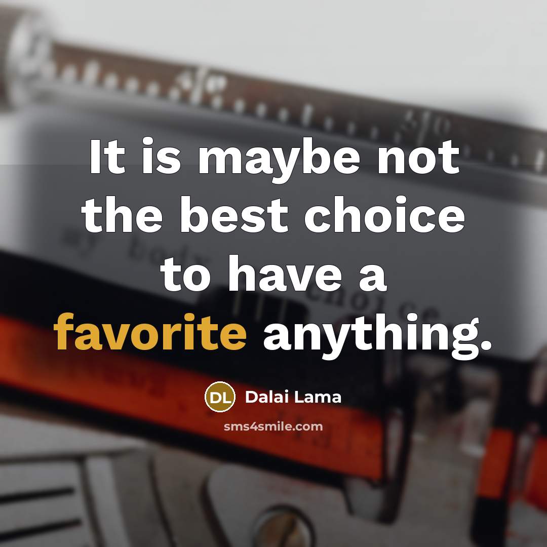 “It is maybe not the best choice to have a favorite anything.” quote by Dalai Lama