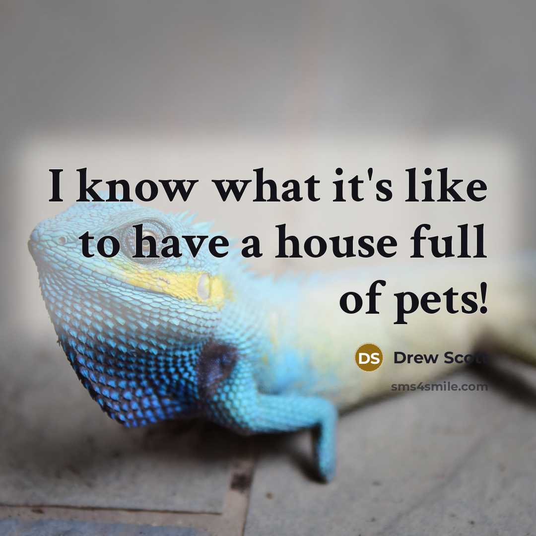“I know what it's like to have a house full of pets!” quote by Drew Scott