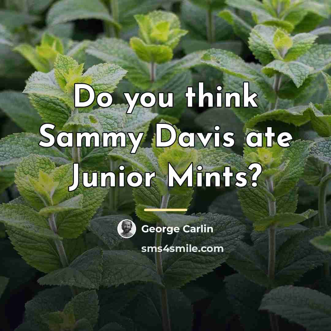 “Do you think Sammy Davis ate Junior Mints?…” quote by George Carlin
