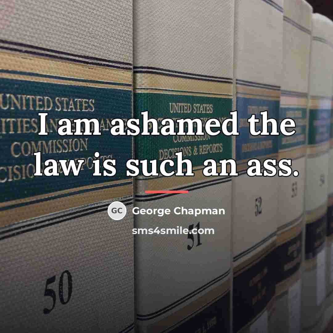 “I am ashamed the law is such an ass.…” quote by George Chapman