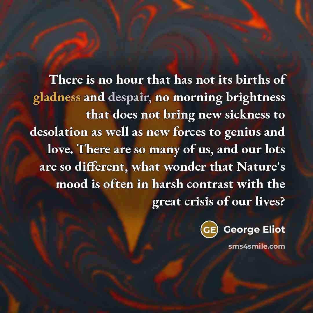 “There is no hour that has not its births of…” quote by George Eliot