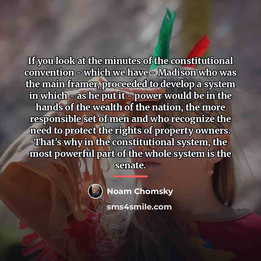 “If you look at the minutes of the constitutional convention…” quote by Noam Chomsky