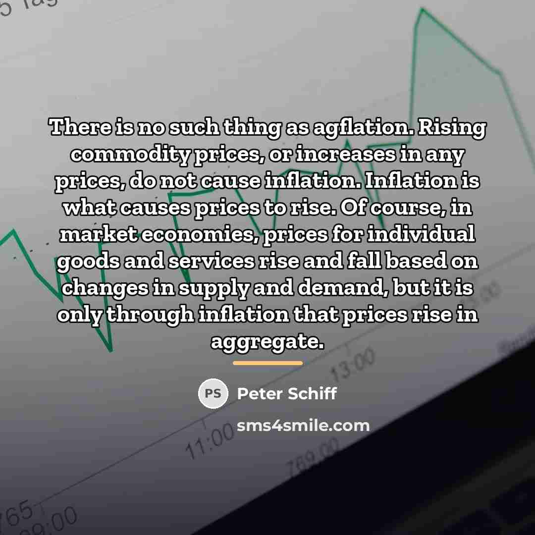 “There is no such thing as agflation. Rising commodity prices,…” quote by Peter Schiff