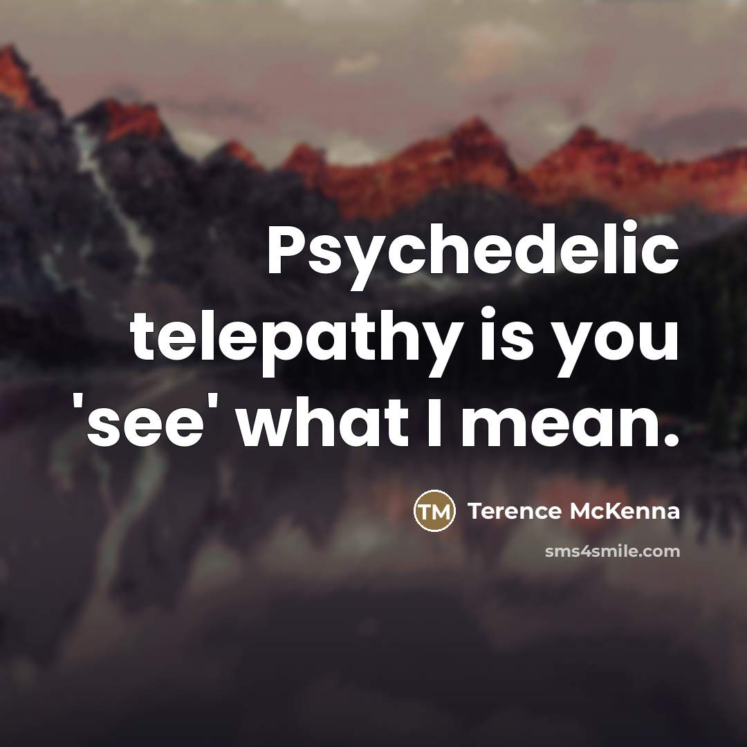 “Psychedelic telepathy is you 'see' what I mean.…” quote by Terence McKenna