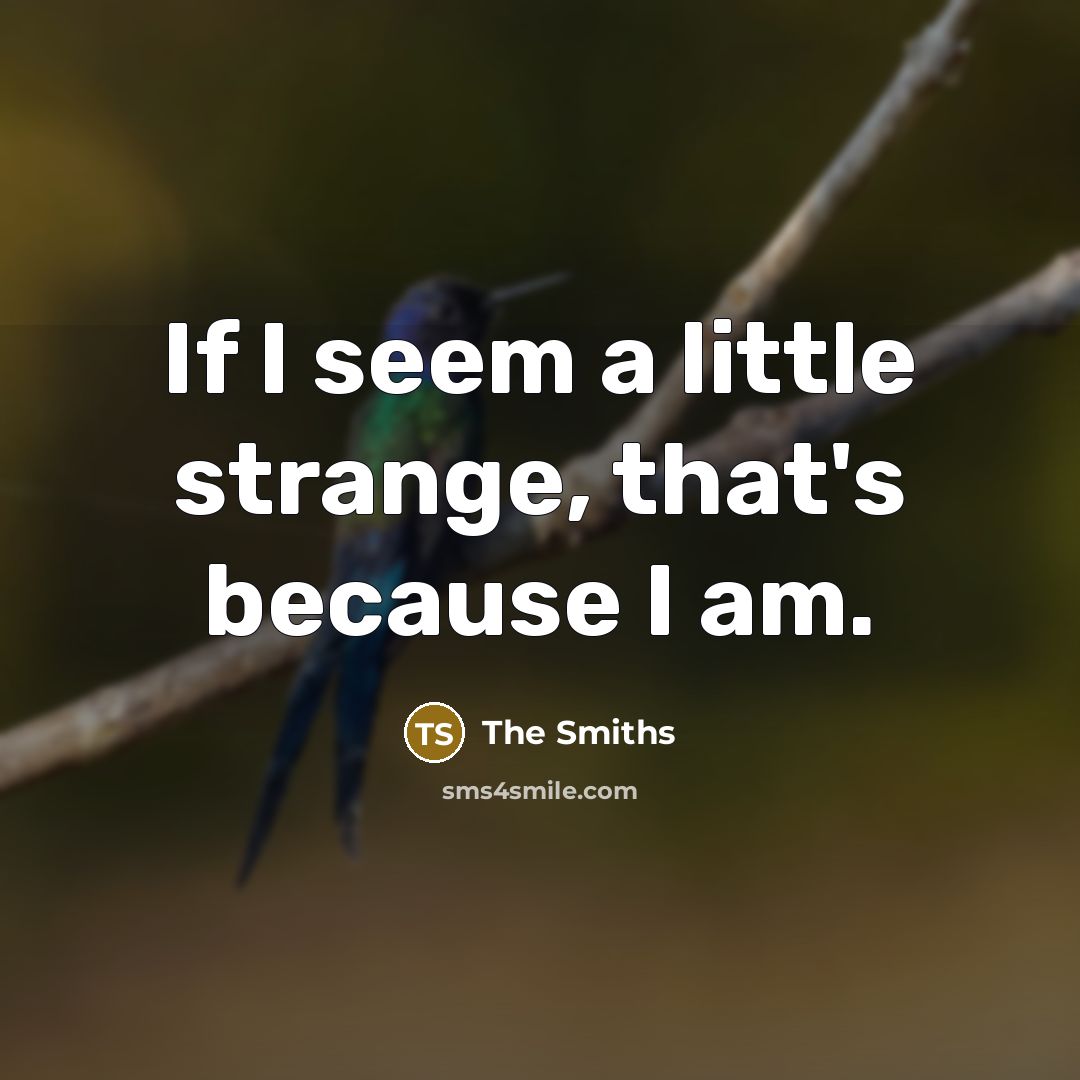 “If I seem a little strange, that's because I am.…” quote by The Smiths