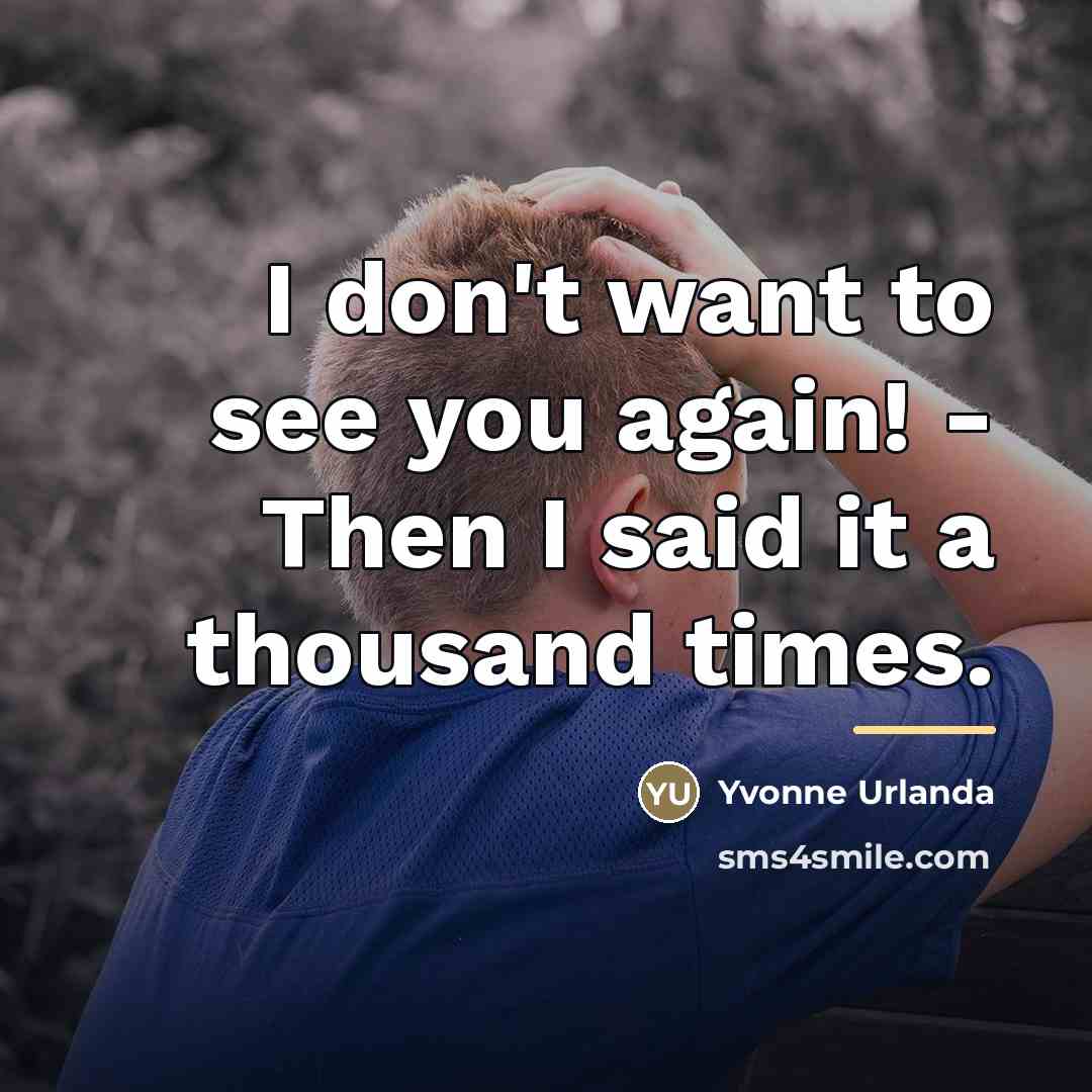 “I don't want to see you again! - Then I…” quote by Yvonne Urlanda