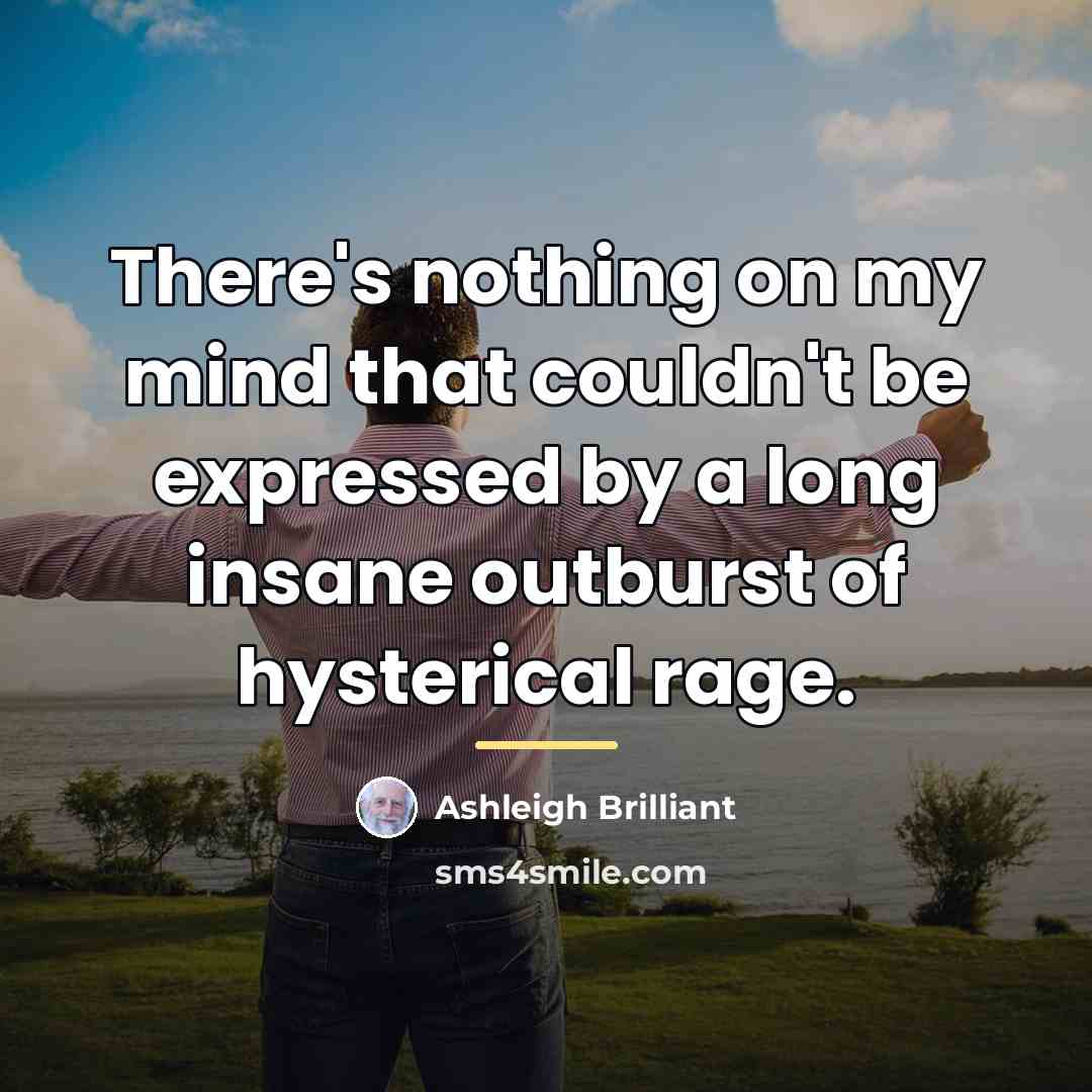 “There's nothing on my mind that couldn't be expressed by…” quote by Ashleigh Brilliant