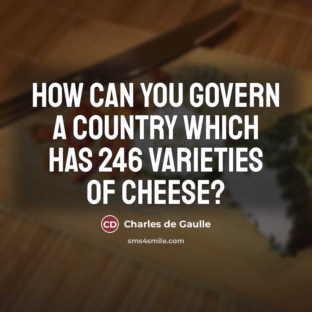 “How can you govern a country which has 246 varieties…” quote by Charles de Gaulle
