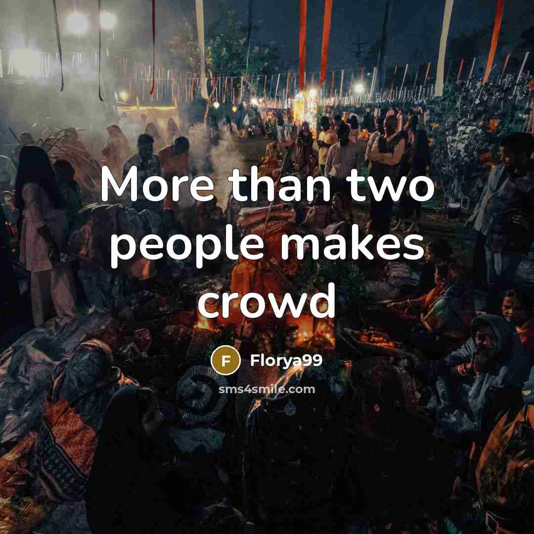 “More than two people makes crowd” quote by Florya99