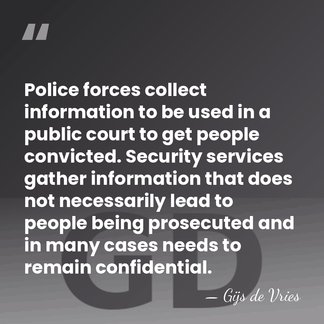 Police forces collect information to be used in a public court to&hellip; - Gijs de Vries