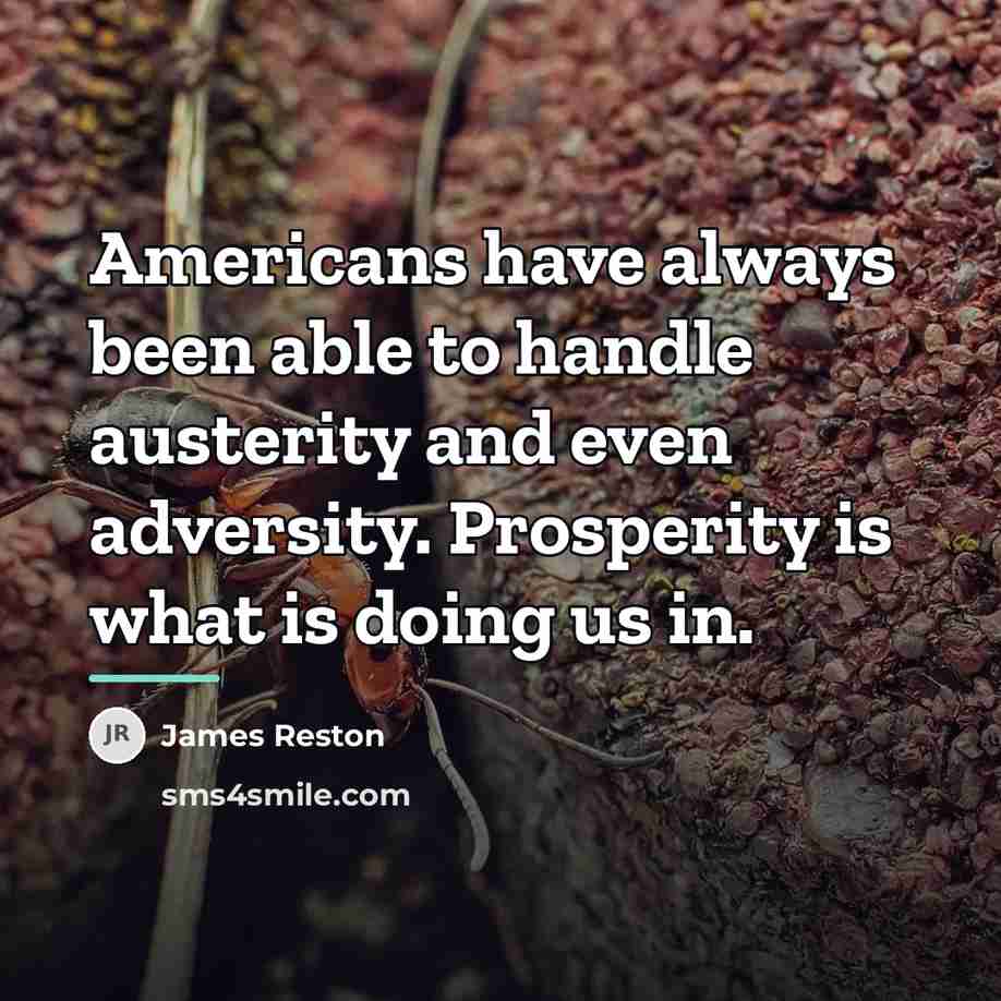“Americans have always been able to handle austerity and even…” quote by James Reston
