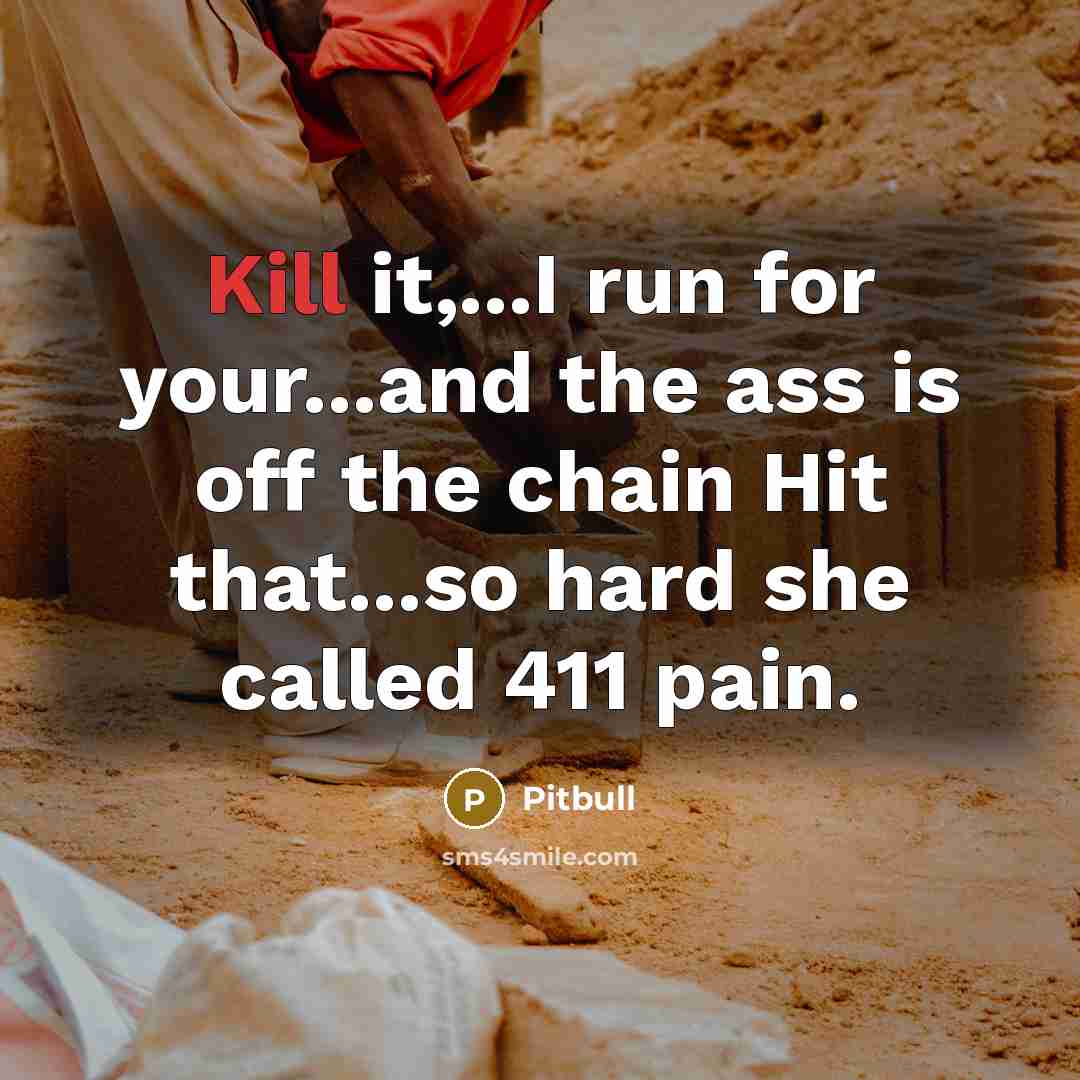 “Kill it,...I run for your...and the ass is off the…” quote by Pitbull