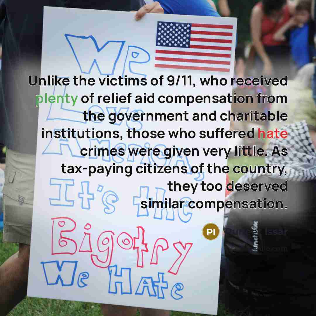 “Unlike the victims of 9/11, who received plenty of relief…” quote by Puneet Issar