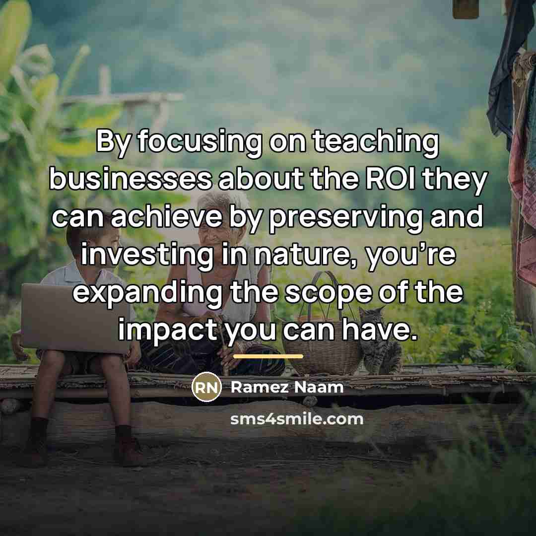 “By focusing on teaching businesses about the ROI they can…” quote by Ramez Naam