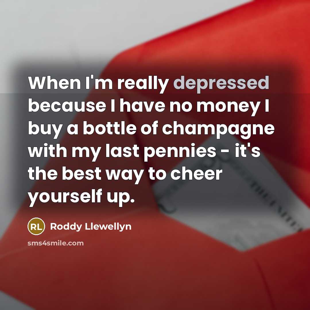 “When I'm really depressed because I have no money I…” quote by Roddy Llewellyn
