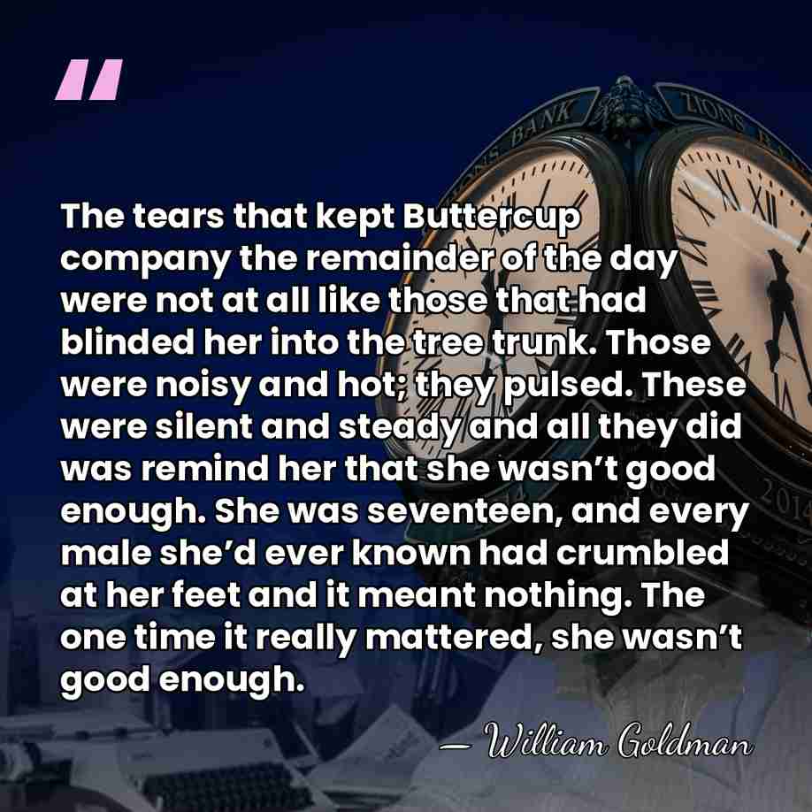 The tears that kept Buttercup company the remainder of the day were&hellip; - William Goldman