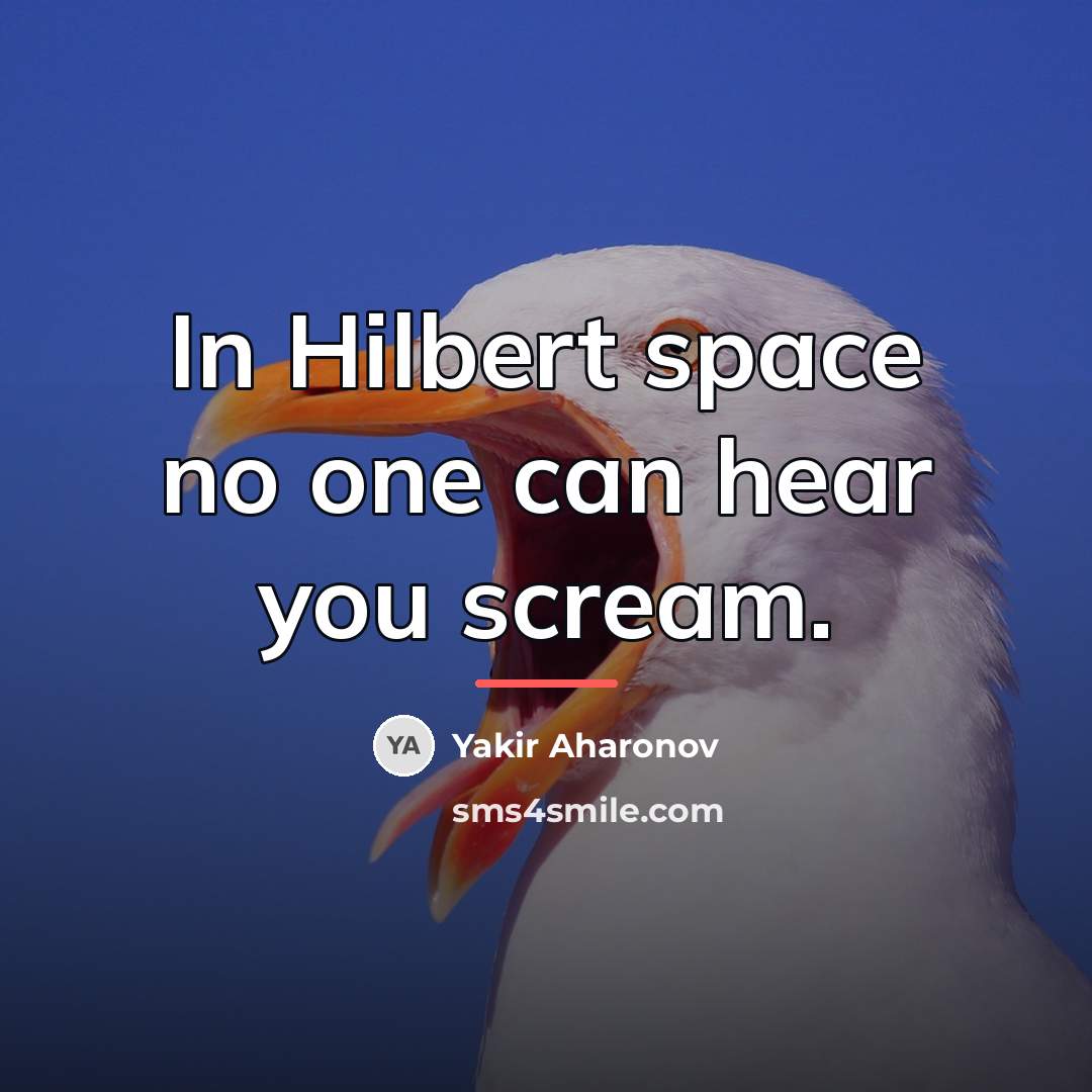 “In Hilbert space no one can hear you scream.…” quote by Yakir Aharonov