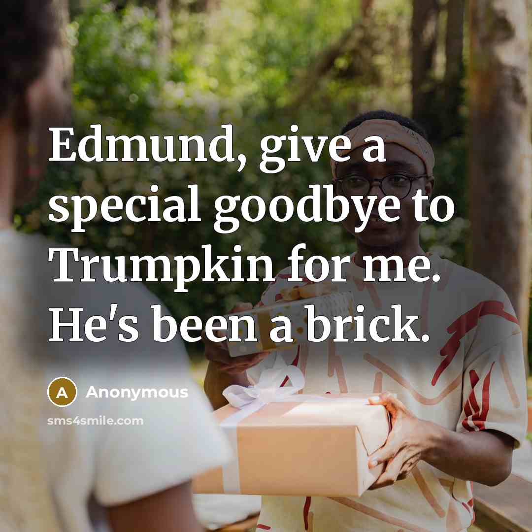 “Edmund, give a special goodbye to Trumpkin for me. He's…” quote by Anonymous
