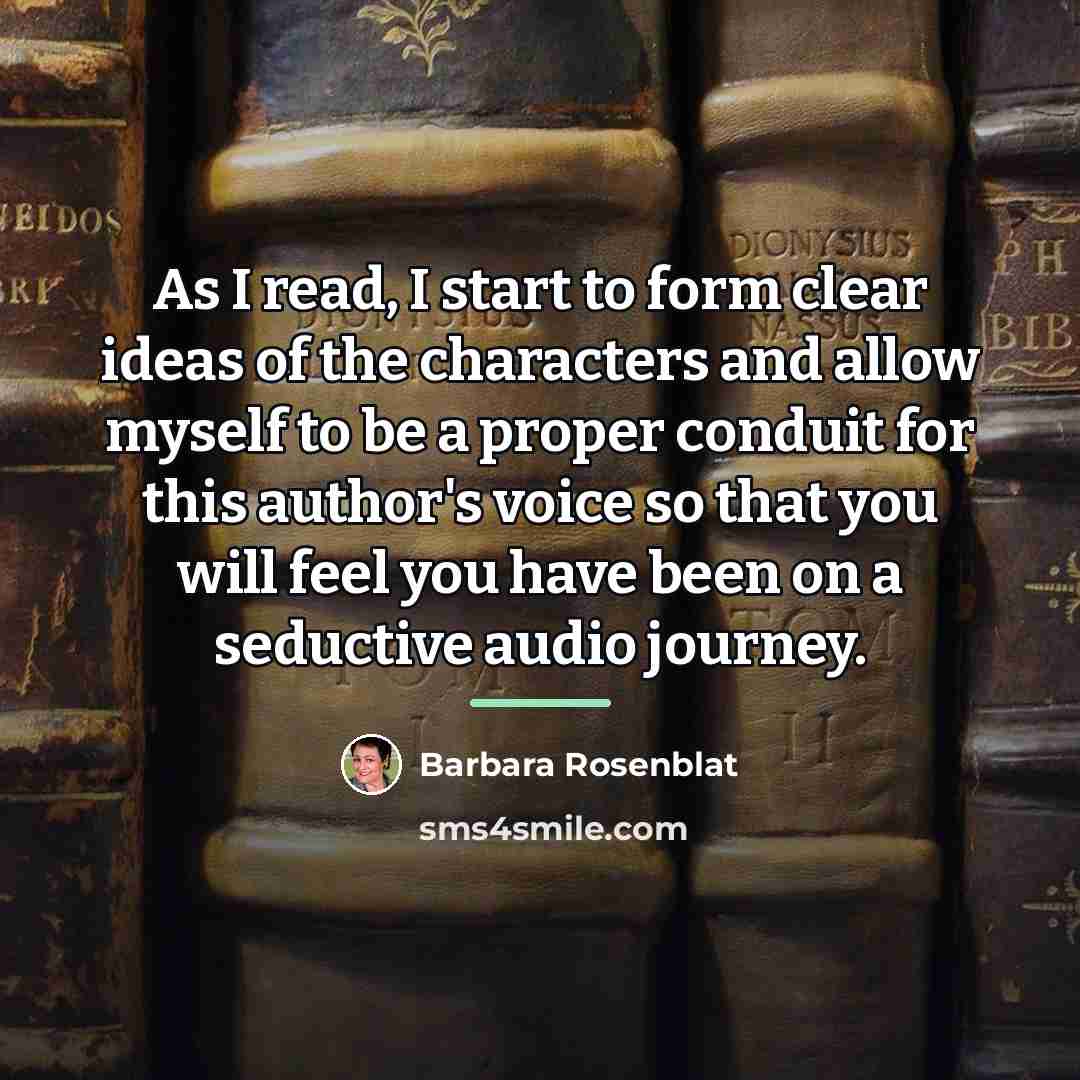 “As I read, I start to form clear ideas of…” quote by Barbara Rosenblat