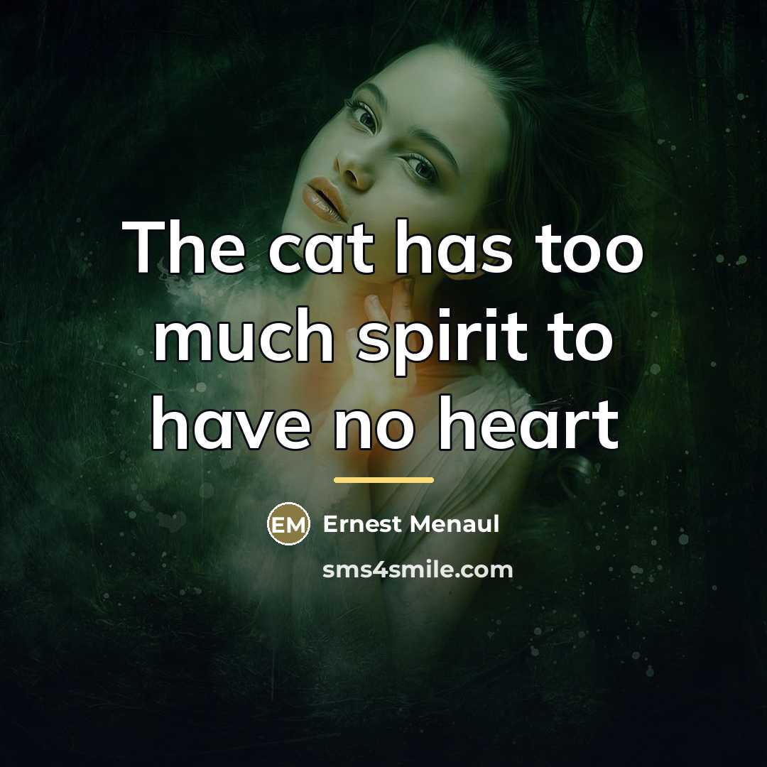 “The cat has too much spirit to have no heart…” quote by Ernest Menaul