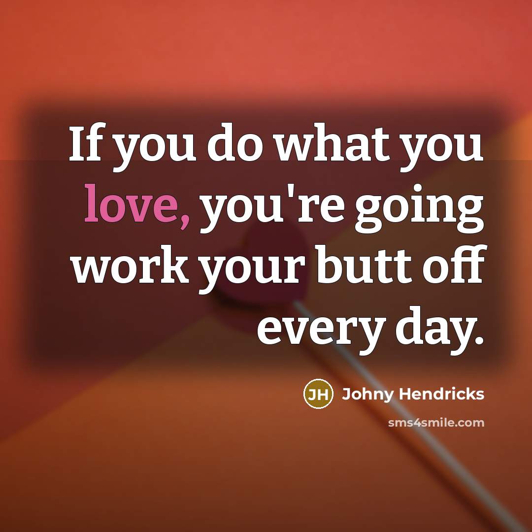 “If you do what you love, you're going work your…” quote by Johny Hendricks