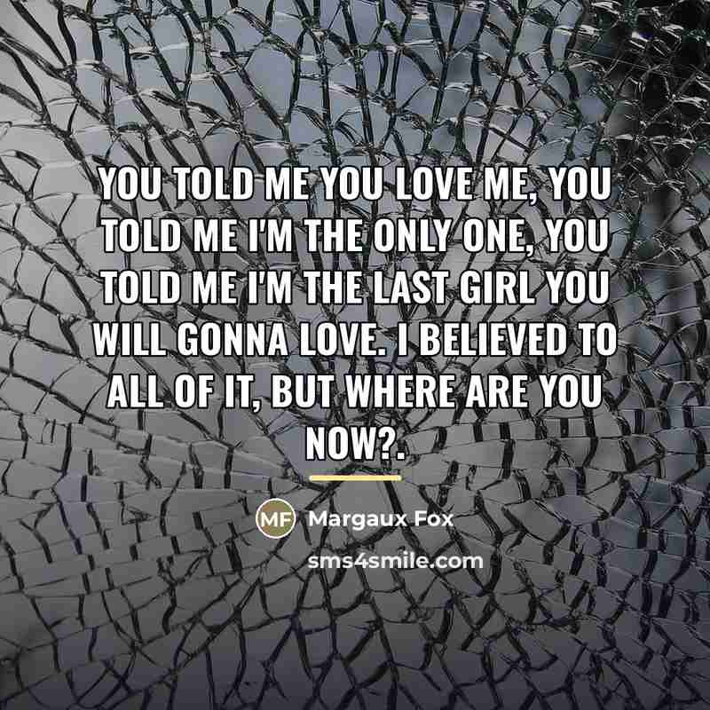 “You told me you love me, you told me I'm…” quote by Margaux Fox