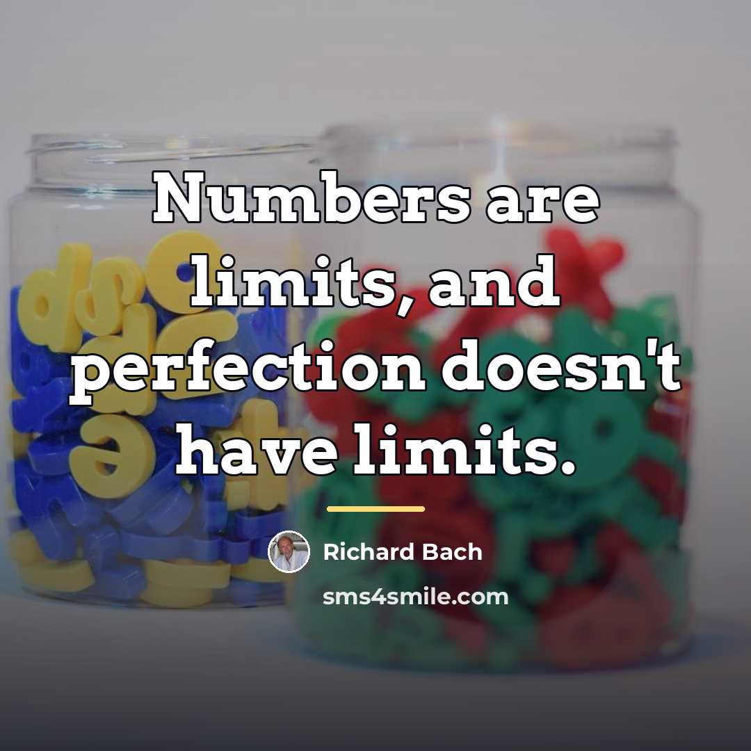 “Numbers are limits, and perfection doesn't have limits.…” quote by Richard Bach