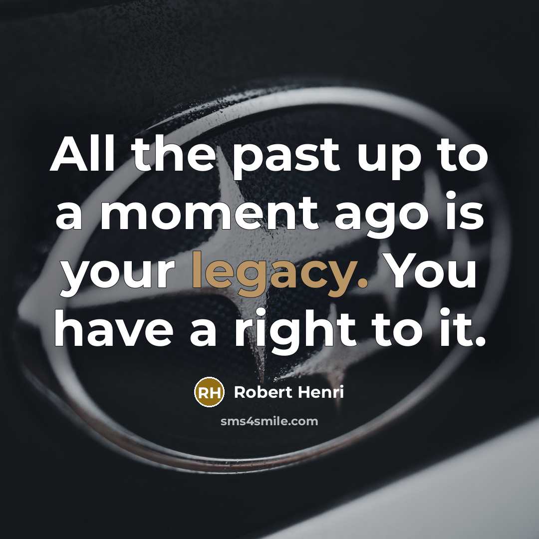 “All the past up to a moment ago is your…” quote by Robert Henri