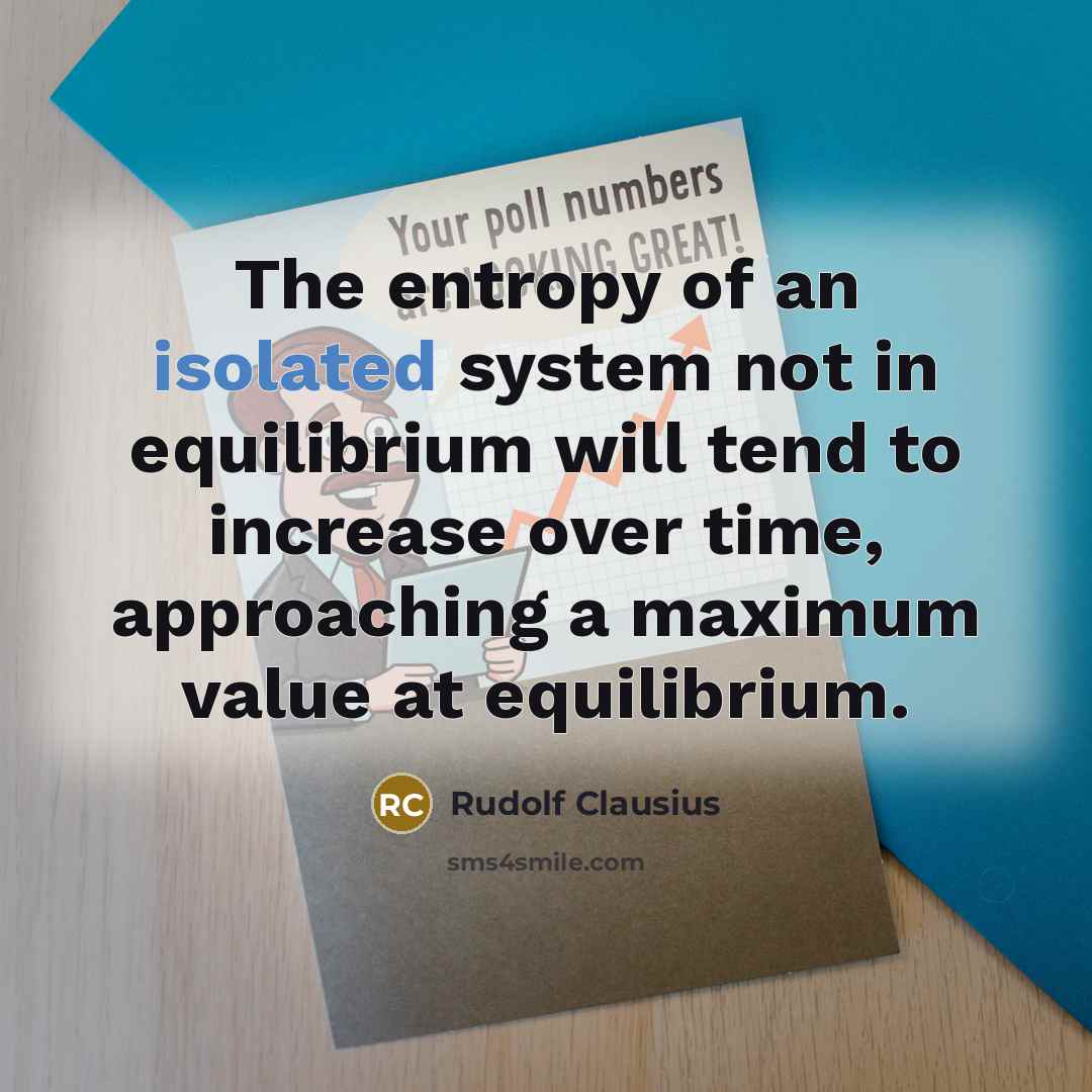 “The entropy of an isolated system not in equilibrium will…” quote by Rudolf Clausius