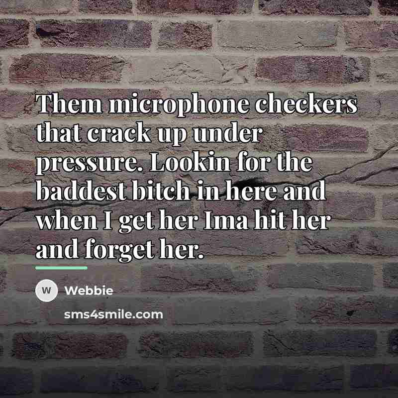 “Them microphone checkers that crack up under pressure. Lookin for…” quote by Webbie