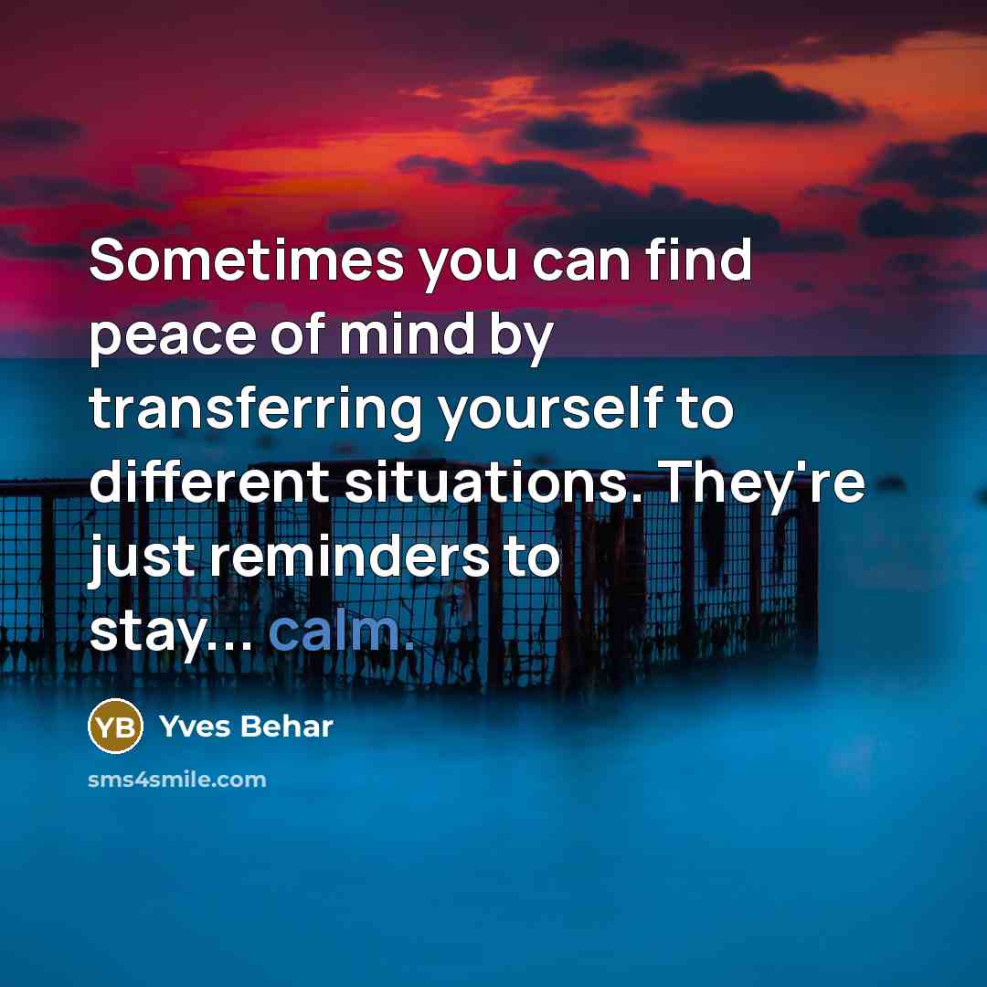 “Sometimes you can find peace of mind by transferring yourself…” quote by Yves Behar