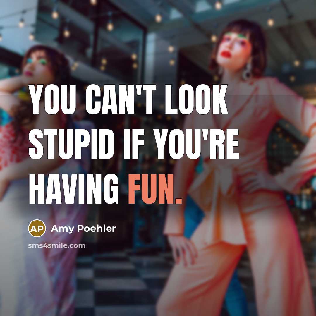 “You can't look stupid if you're having fun.…” quote by Amy Poehler