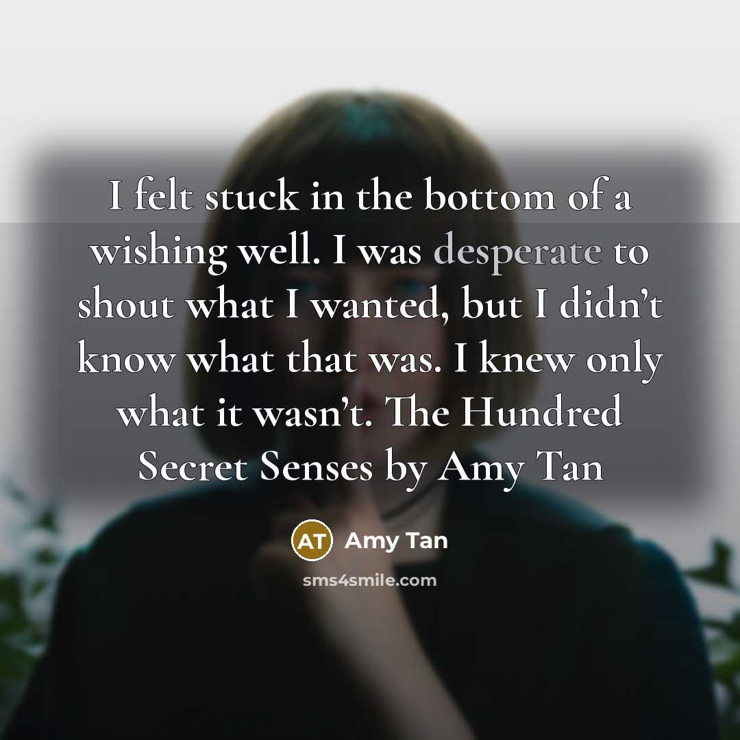 “I felt stuck in the bottom of a wishing well.…” quote by Amy Tan