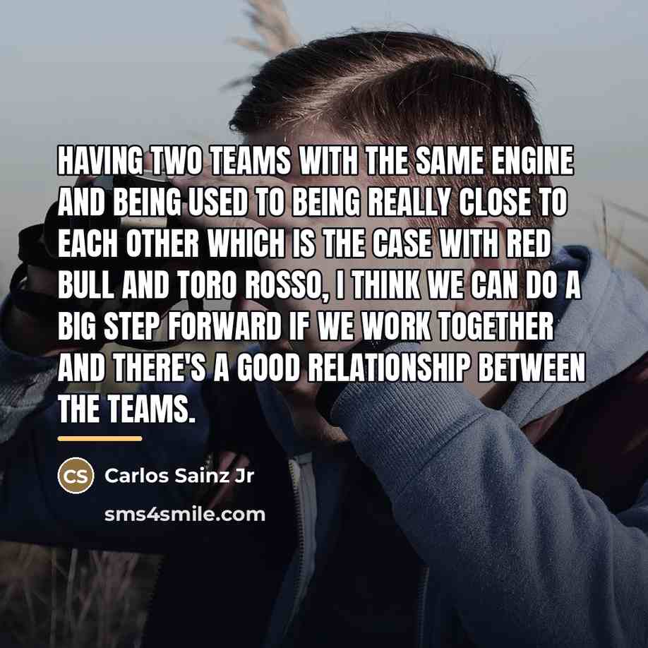 “Having two teams with the same engine and being used…” quote by Carlos Sainz Jr