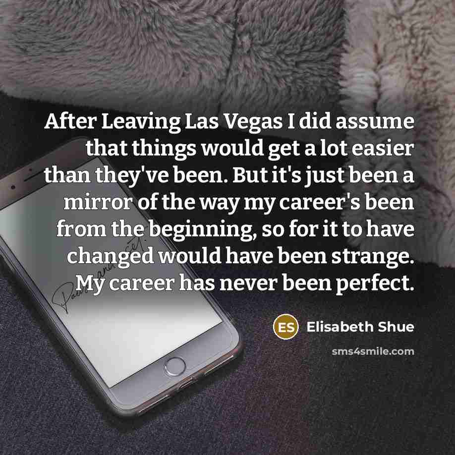“After Leaving Las Vegas I did assume that things would…” quote by Elisabeth Shue