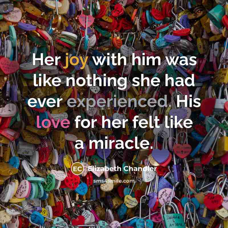 “Her joy with him was like nothing she had ever…” quote by Elizabeth Chandler