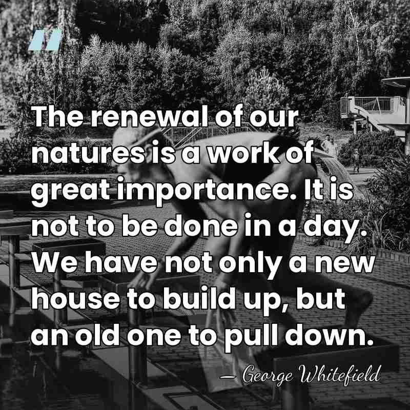 The renewal of our natures is a work of great importance. It&hellip; - George Whitefield