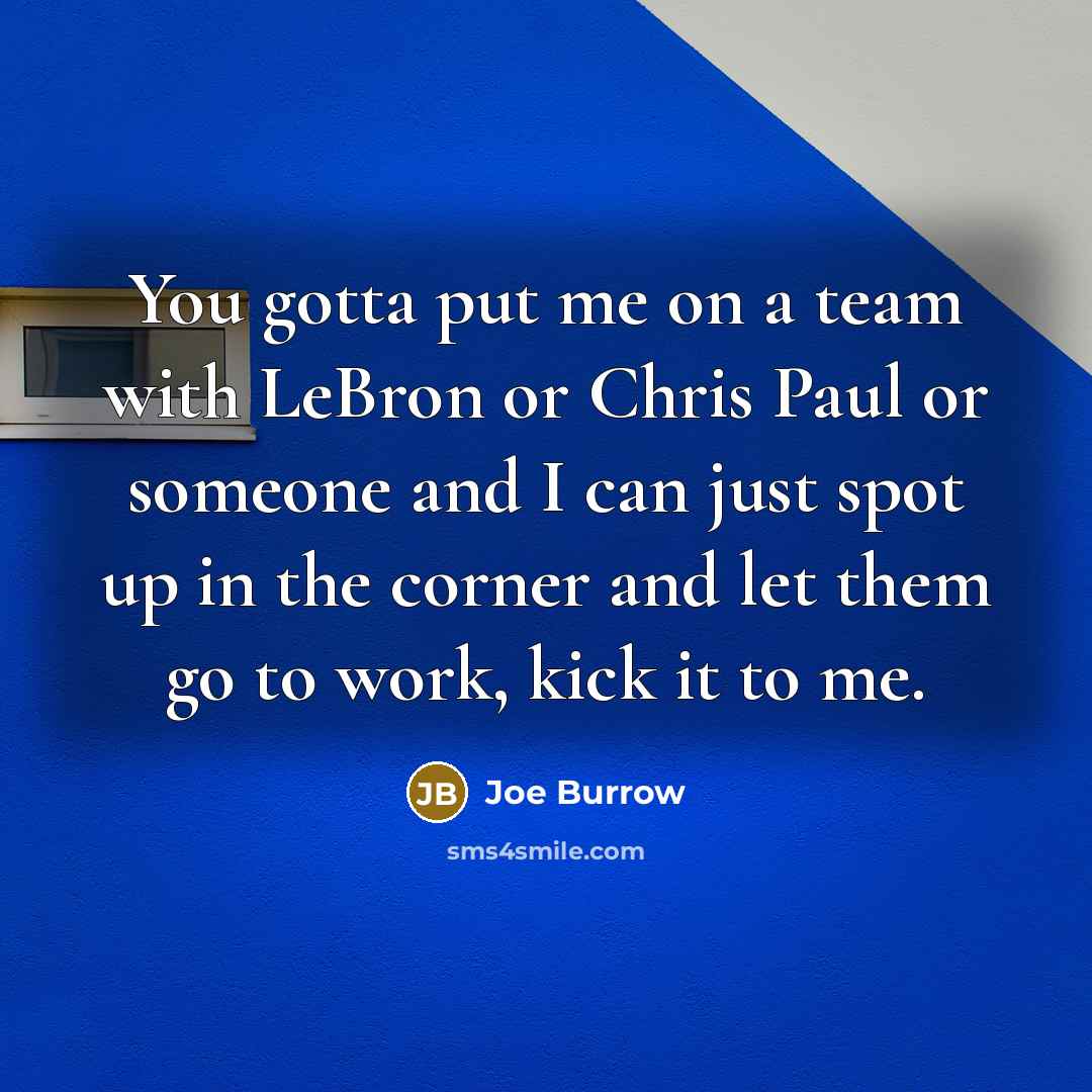 “You gotta put me on a team with LeBron or…” quote by Joe Burrow