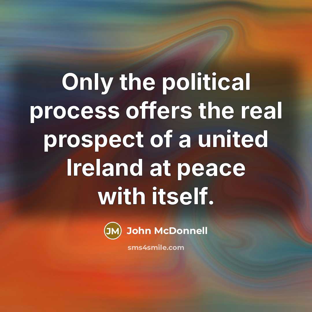 “Only the political process offers the real prospect of a…” quote by John McDonnell