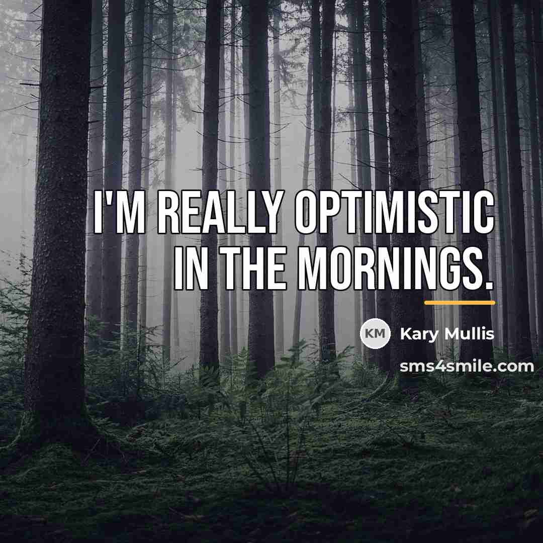 “I'm really optimistic in the mornings.…” quote by Kary Mullis