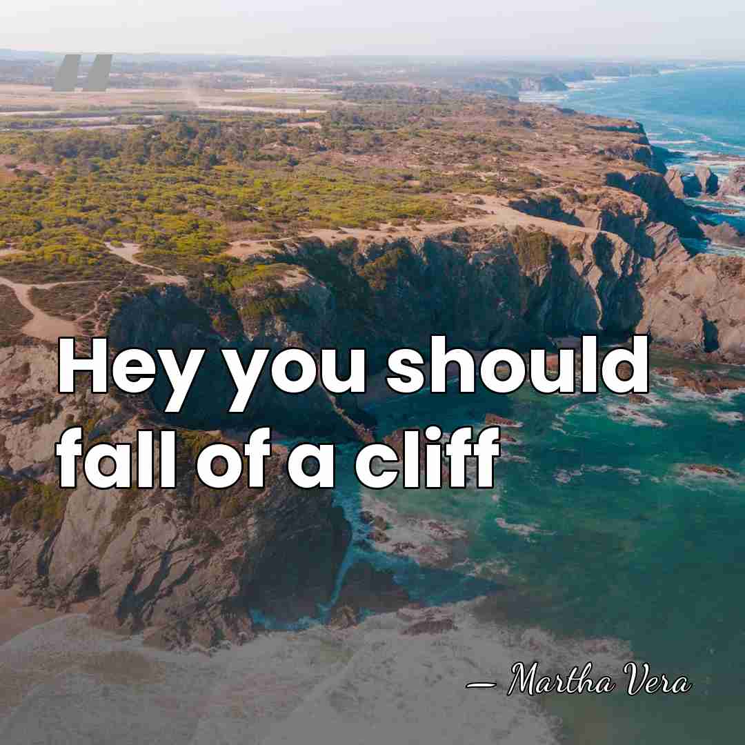Hey you should fall of a cliff - Martha Vera