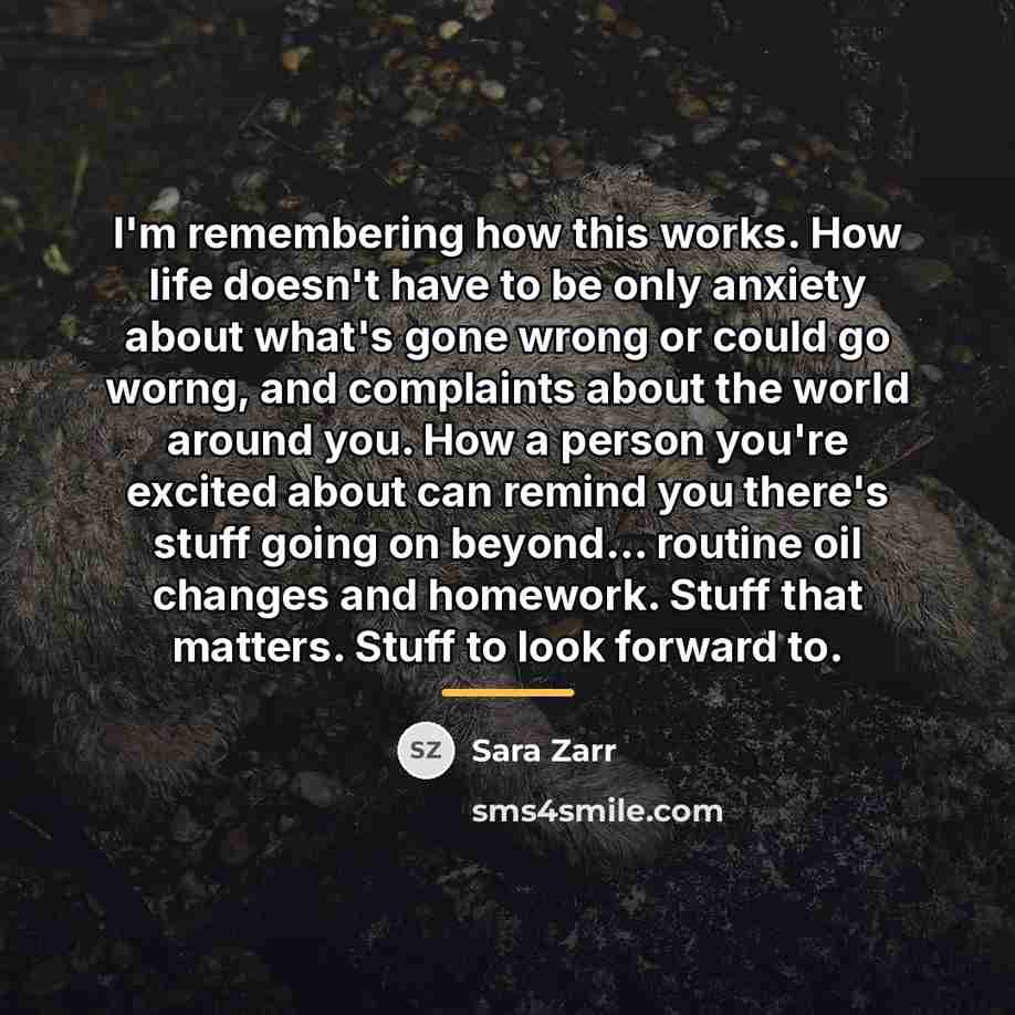 “I'm remembering how this works. How life doesn't have to…” quote by Sara Zarr