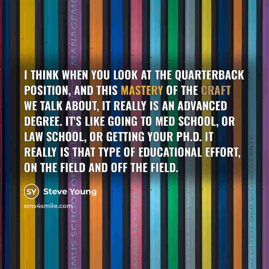“I think when you look at the quarterback position, and…” quote by Steve Young