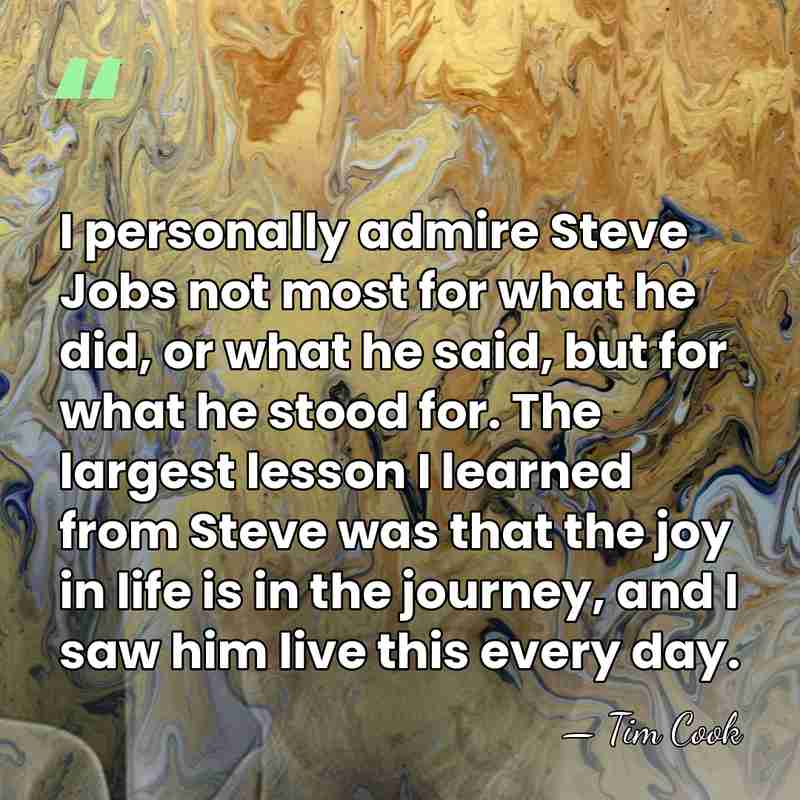 I personally admire Steve Jobs not most for what he did, or&hellip; - Tim Cook