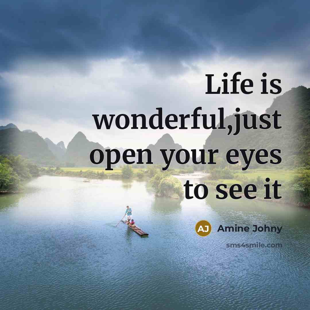 “Life is wonderful,just open your eyes to see it” quote by Amine Johny
