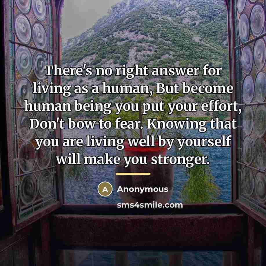 “There's no right answer for living as a human, But…” quote by Anonymous